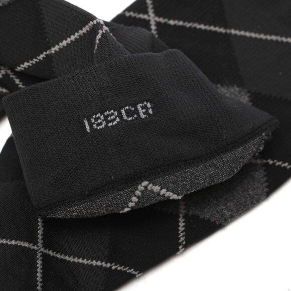 Sigvaris Compression Socks 15-20mm Hg 183CB Argyle Black Grey Plaid - Picture 3 of 5